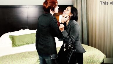 Lezdom Alert! Redhead Lily Cade Screws Maxine X's Tight Oriental Holes!