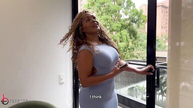 BBC fucks big-ass ebony after arriving from a trip - Brandon Cruz & Carla Morelli