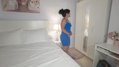 Horny stepmom asks her stepson to fuck her and cum inside her hairy pussy