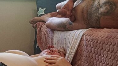 I jerk off my dick and cum in my mother-in-law's mouth - 14 image