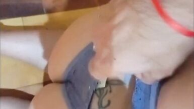 Latina slut sucking a big cock and ends up on 4 very hard