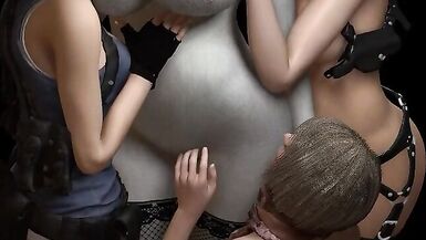 Lesbian Foursome Worshiping Lady Dimitrescu - Resident Evil - 4 image