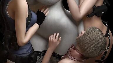 Lesbian Foursome Worshiping Lady Dimitrescu - Resident Evil - 5 image