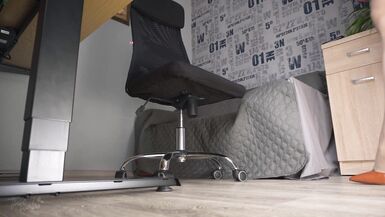 Secretary Feet In Nude Stockings And High Heels Filmed On Cam Under Desk - 5 image