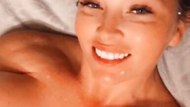 Blonde Bombshell Playing with Her Pussy