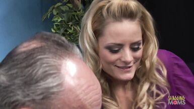 Dolled up blonde comes to the casting and gets fucked by older men in a threesome - 2 image