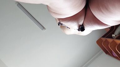 Sexy amateur wife prepares breakfast naked in the kitchen. - 15 image