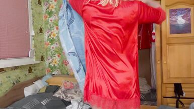 Fixing my messed wardrobe and find huge dildos inside it