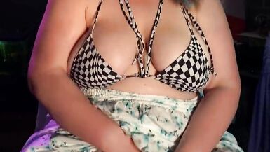 Micro Bikini with Skirt and Vibrating Lace Panties - Two Clitoral Orgasms - BBW Masturbation - Dirty O Faces - 11 image