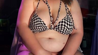Micro Bikini with Skirt and Vibrating Lace Panties - Two Clitoral Orgasms - BBW Masturbation - Dirty O Faces - 15 image
