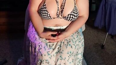 Micro Bikini with Skirt and Vibrating Lace Panties - Two Clitoral Orgasms - BBW Masturbation - Dirty O Faces - 3 image