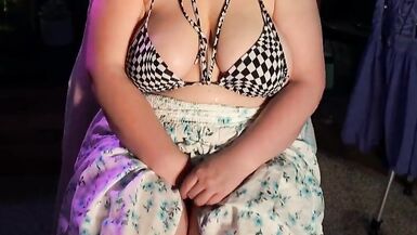 Micro Bikini with Skirt and Vibrating Lace Panties - Two Clitoral Orgasms - BBW Masturbation - Dirty O Faces - 7 image