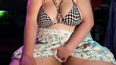 Micro Bikini with Skirt and Vibrating Lace Panties - Two Clitoral Orgasms - BBW Masturbation - Dirty O Faces - 9 image