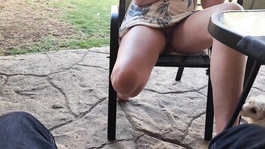 Hot Blonde Flashing Her Pussy While I Watch and Jerk off - 2 image