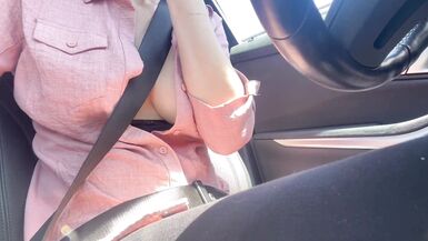 Italian Big Tits Milf Artemisia Love Car ride flashing big boobs - 12 image