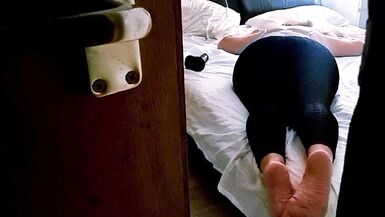 Husband caught the wife masturbating and fucking in bed - 1 image