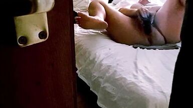 Husband caught the wife masturbating and fucking in bed - 9 image