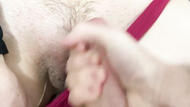 Cum in wet red Panties, Pussyjob - 14 image