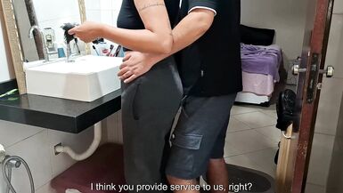Catching the maid in the bathroom while the wife sunbathes - 3 image
