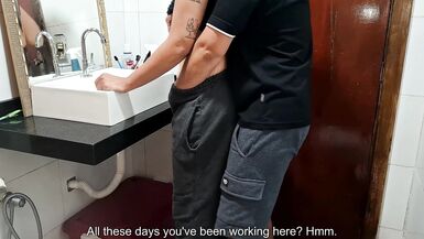 Catching the maid in the bathroom while the wife sunbathes - 6 image