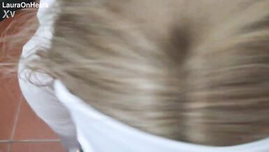 Preview - Blonde MILF dressed in white throatpie with sunglasses POV