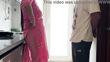 Aunt's fucking: The inexperienced nephew fucked the step aunt with a big ass hard after wearing a female condom. - 7 image