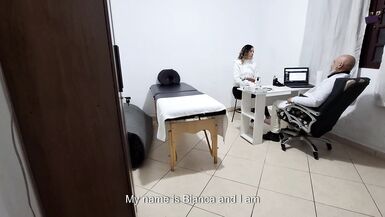 Gabi SweetCoupleStories gets fingered by her doctor during anal exam & gives a steamy handjob in panties - 1 image