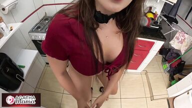 Akillies Black & Agatha Mama get kinky with BBC in Kitchen Adventure - MILF POV