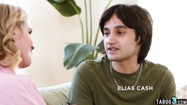 Stepson dominates blindfolded blonde stepmom Charlie Forde with deepthroat & oral skills - 2 image