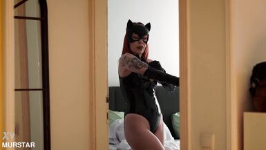 Stepmom in Catwoman Suit seduces stepson with her tight pussy & tight body - 10 image