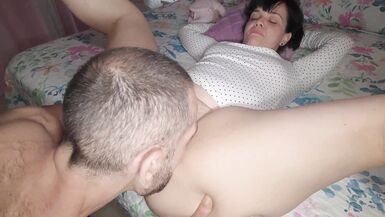 Chubby & FatJhon's Stepmom with a Big Hairy Pussy begs for a creamy pussy load - 2 image