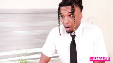 Boss Lana Lee's steamy office interview with hung BBC stud Kaby Snow ends in a wild fuck session - 4 image