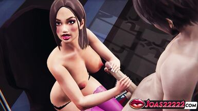 MILF só com língua, peitões, tem a boca fodida, punheta e garganta profunda em hentai 3D - 6 image