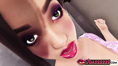 Hot Milf in Purple Stockings gets wet and wild with ass play, pussy fingering, and squirt in 3D Hentai