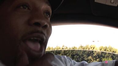 Redhead babe Hayden Field picked up & wrecked by a black monster cock - 1 image