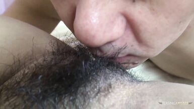 Keiko and Ayato massage their hairy Asian milf pussy with a toy until she cums hard - 5 image