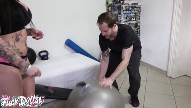 Watch Julia Exclusiv's tattooed ass get trained and deepthroated by Paul Stalker's perv trainer
