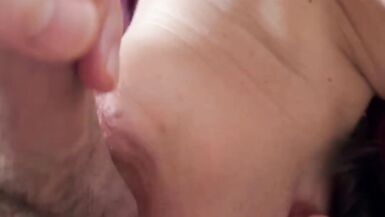 Watch Milf Ibi, the amateur wife, suck balls upside down while her husband watches