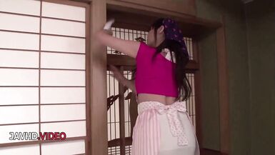 Nanami Hirose & Kawamura's hot Asian MILF sex tape - Lingerieclad Nanami Hirose goes wild with Blowjob skills!