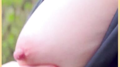 Watch WifeyDoes flash her big tits and tight pussy in a tight shirt in public