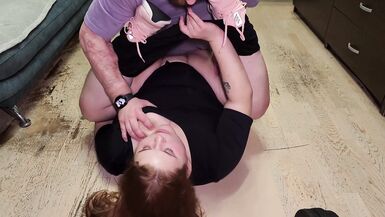 PeachCloud's tight ass drilled hard from behind while wearing leggings and sneakers