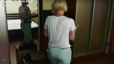 Stepson's protein shot: A mature blonde's big butt takes on a couple's load of protein - 3 image