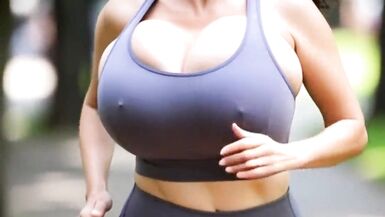 Compilation of Mature MILFs with Natural Tits Jogging in Public Park with Huge bouncing tits - 12 image