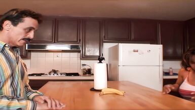 Dirty Harry bangs hot stepmom Aleana Koxxx in bed and gives her a deep throat fishnet handjob