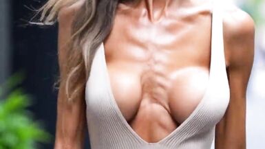 Compilation of busty MILFs with Massive Natural Tits Bouncing in Public - 2 image