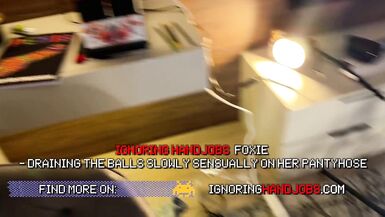 Watch Alecia Fox's red shiny pantyhose-clad ass get pounded by Leon Lambert's massive cock