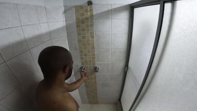 Tattooed Latina slut Tatiana takes first shower and fucks her way to orgasm - Jhodez1