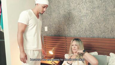 Stepmom Monique Fuentes seduces her doctor and fucks him with her natural tits - 2 image