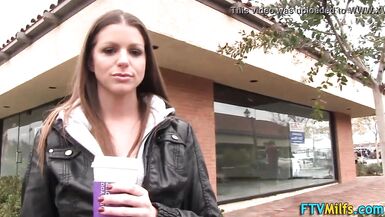 Brooklyn Chase plays with her pussy POV-style in public with dildo and toys