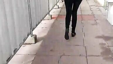 Check out this tight MILF as she walks around in pants!